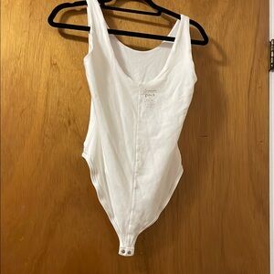 Pact White Bodysuit with Scoop Neckline